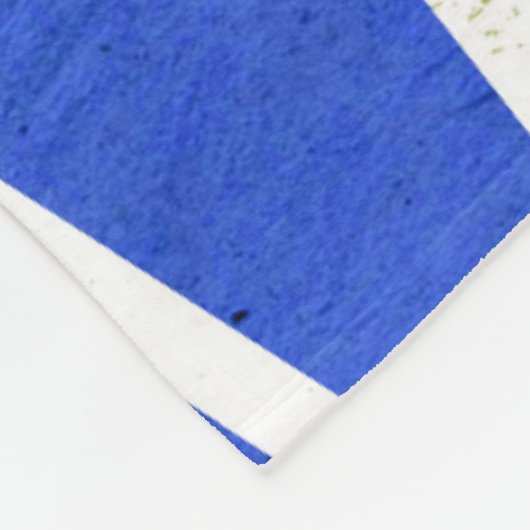 青王室のと白のモザイク模様 フリースブランケット (角)