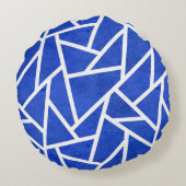 青王室のと白のモザイク模様 ラウンドクッション (裏面)