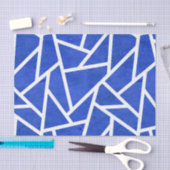 青王室のと白のモザイク模様 薄葉紙 (クラフト)