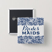 青王室のと白のレースのブリデスメイドボタン2 缶バッジ (正面&裏面)