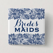 青王室のと白のレースのブリデスメイドボタン2 缶バッジ (正面)