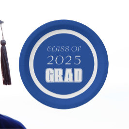 青王室のと白の学校のカラー卒業 ペーパープレート