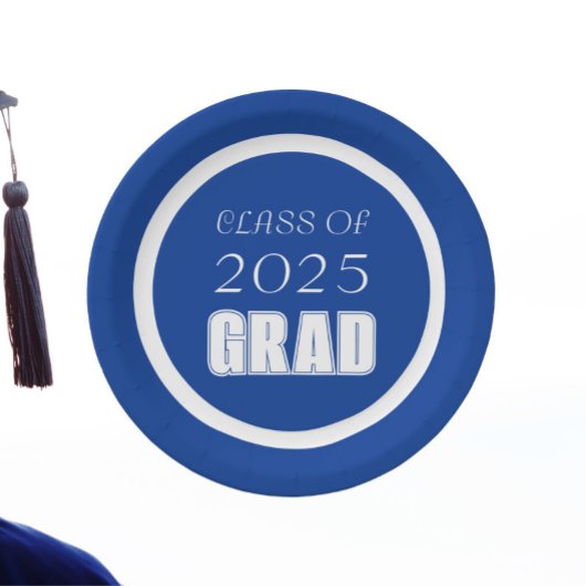 青王室のと白の学校のカラー卒業 ペーパープレート