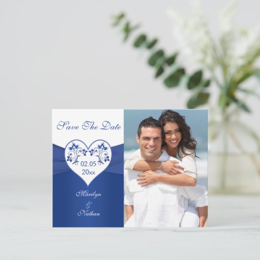 青王室のと白の日付の写真カードを保存 案内ポストカード (スタンド正面)