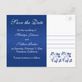 青王室のと白の日付の写真カードを保存 案内ポストカード (裏面)