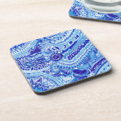 青王室のと白の明明スタイルパターンアート コースター (左側)