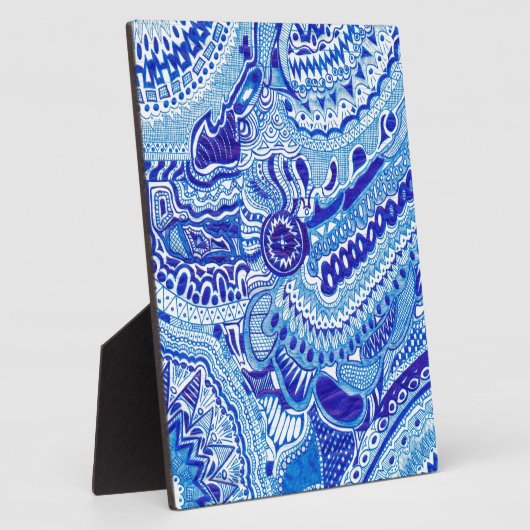 青王室のと白の明明スタイルパターンアート フォトプラーク (側面)