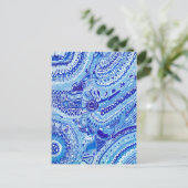 青王室のと白の明明スタイルパターンアート ポストカード (スタンド正面)