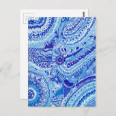 青王室のと白の明明スタイルパターンアート ポストカード (正面/裏面)