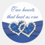 青王室のと白の結合ハートシール ラウンドシール (正面)