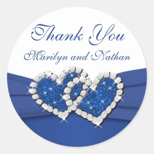 青王室のと白の結合ハートシール ラウンドシール (正面)