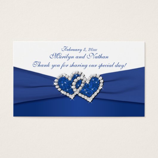 青王室のと白の結合ハートメッセージカード (正面)