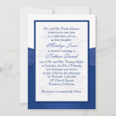 青王室のと白の結合ハート招待状 招待状 (裏面)