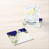 青王室のと白の花が緑に結婚なる スクエアペーパーコースター (インサイチュ)