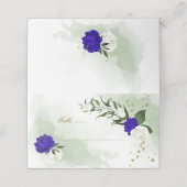 青王室のと白の花の緑の座席表 プレイスカード (外部開封)