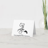 青王室のと白の花模様ありがとう サンキューカード (裏面)