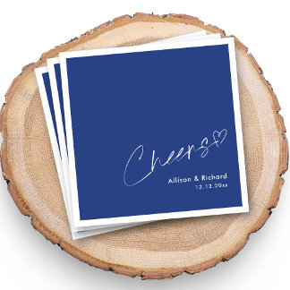 青王室のと白 |応援手入力結婚の スタンダードカクテルナプキン