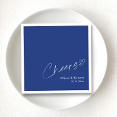 青王室のと白 |応援手入力結婚の スタンダードカクテルナプキン