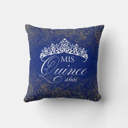 青王室のと金ゴールドのグリッターMIS XV 16インチピロー クッション (裏面)