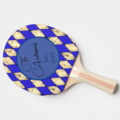 青王室のと金ゴールドのモダン姓Harlequin 卓球ラケット (横)