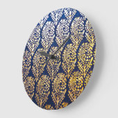 青王室のと金ゴールドのライフパターン ラージ壁時計 (傾斜)