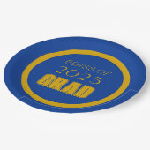 青王室のと金ゴールドの学校カラー卒業 ペーパープレート (アングル)