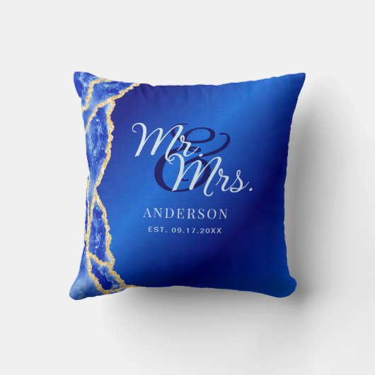 青王室のと金ゴールドの新婚ファミリー名氏&ミセス クッション (裏面)