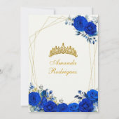 青王室のと金ゴールドの王室のクラウン・メキシコプリンセス 招待状 (裏面)