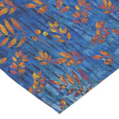 青王室のと金ゴールドの秋の葉のパタモダンーン，シック ロングテーブルランナー (コーナー)