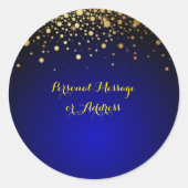 青王室のと金ゴールドの結婚アクセサリーラベル ラウンドシール (正面)