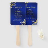 青王室のと金ゴールドの結婚式 プログラム ハンドファン (正面&裏面)