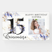 青王室のと金ゴールドの葉キンセアニェラ写真 横断幕 (横)