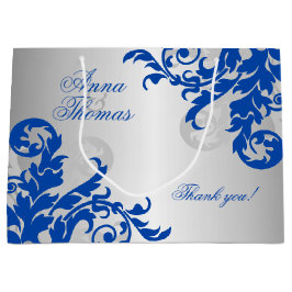 青王室のと銀が花開く ラージペーパーバッグ