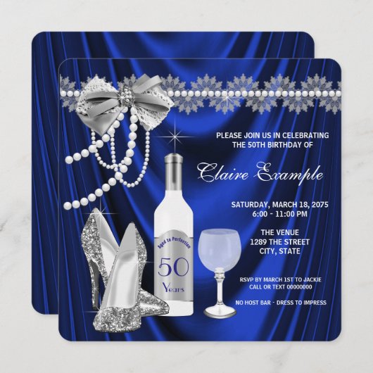 青王室のと銀の完全熟成誕生日 招待状 (正面/裏面)