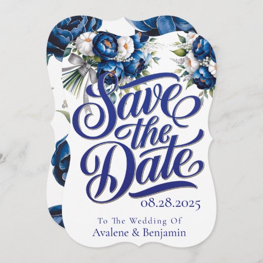 青王室のと銀の牡丹は日付カードを保存 (正面/裏面)