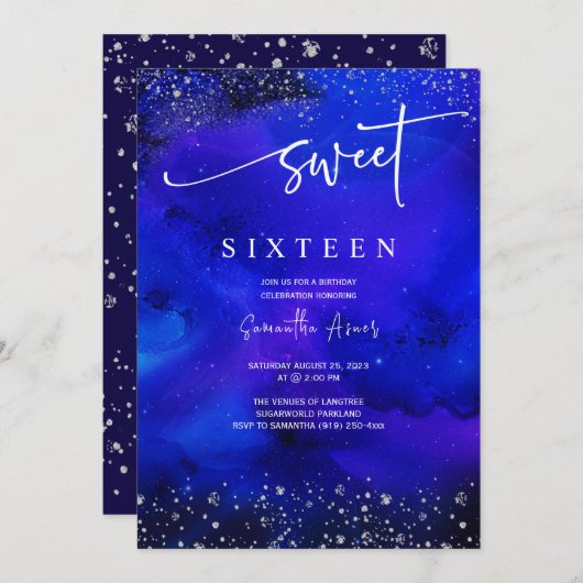 青王室のと銀の甘い16装飾 招待状 (正面/裏面)