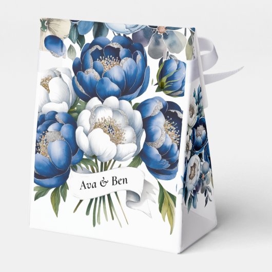 青王室のと銀の輝く牡丹結婚の フェイバーボックス (裏面サイド)