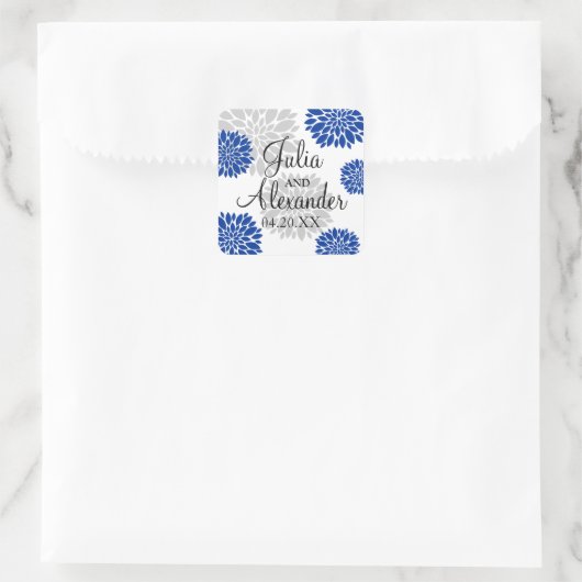 青王室のと銀灰色のフローラバースト結婚 スクエアシール (バッグ)