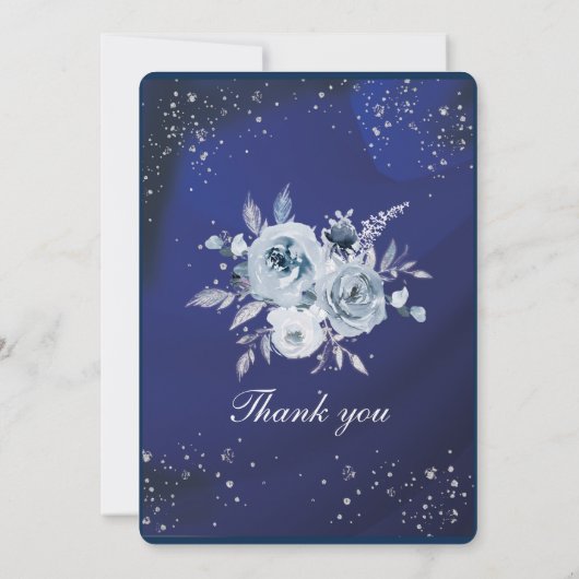 青王室のと銀白色の幾何結婚物 招待状 (裏面)