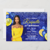 青王室のと黄の誕生日招待状 招待状 (正面)