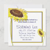 青王室のと黄色のひまわりブライダルシャワー 招待状 (裏面)