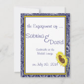 青王室のと黄色のひまわり婚約 案内状 (裏面)