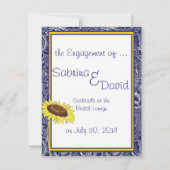 青王室のと黄色のひまわり婚約 案内状 (裏面)