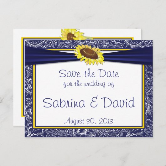 青王室のと黄色のヒマワリ 案内ポストカード (正面/裏面)