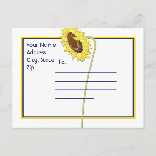 青王室のと黄色のヒマワリ 案内ポストカード (裏面)