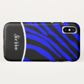 青王室のと黒のゼブラストライプ電話ケース Case-Mate iPhoneケース (裏面(横))
