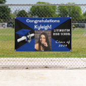 青王室のと黒のビニールの卒業写真 横断幕 (インサイチュ)