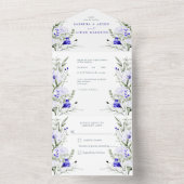 青王室のアイボリーフローラ結婚 オールインワン招待状 (内側)