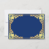 青王室のエレガントヴィンテージフェイクゴールドフォイル結婚ズ 出欠カード (裏面)