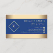 青王室のグリッター幾何学的金ゴールドフレスタイリッシューム 名刺 (裏面)